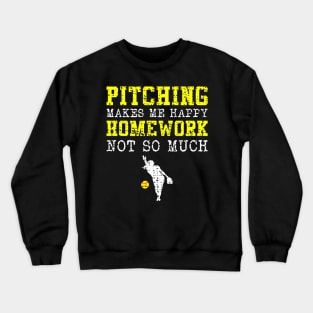 Softball Girl Pitcher Baseball Player Crewneck Sweatshirt